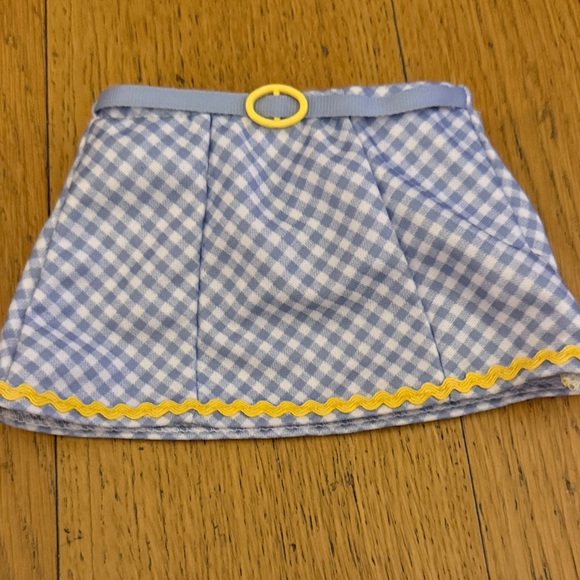 RetiredAmerican Girl Emily’s 2-piece Swimsuit Blue Gingham Outfit with Straw Hat - Picture 8 of 9